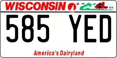 WI license plate 585YED