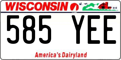 WI license plate 585YEE