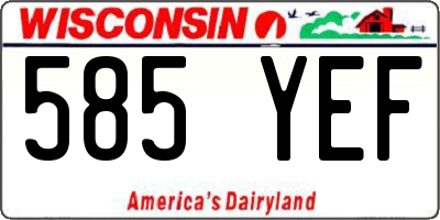 WI license plate 585YEF