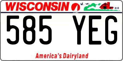 WI license plate 585YEG