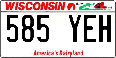 WI license plate 585YEH