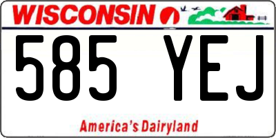WI license plate 585YEJ