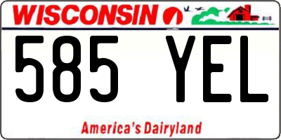 WI license plate 585YEL