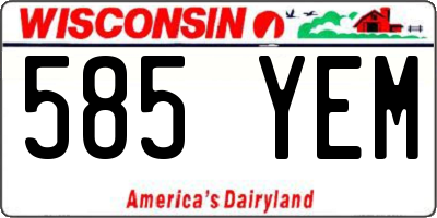 WI license plate 585YEM