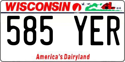 WI license plate 585YER