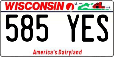 WI license plate 585YES