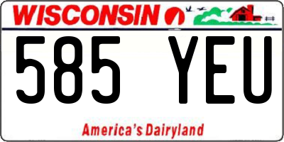 WI license plate 585YEU