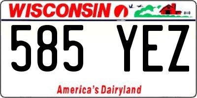 WI license plate 585YEZ