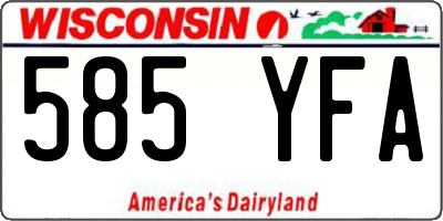 WI license plate 585YFA