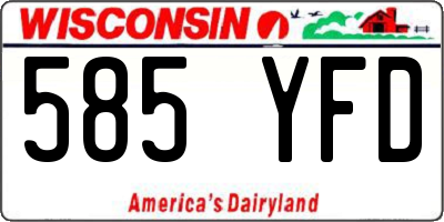 WI license plate 585YFD