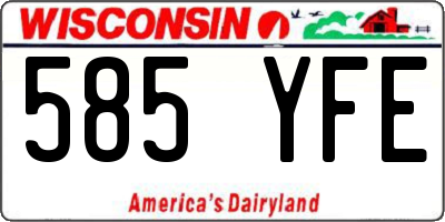 WI license plate 585YFE