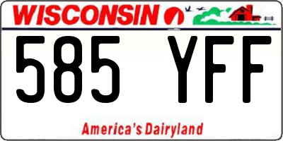 WI license plate 585YFF