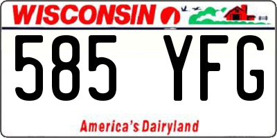 WI license plate 585YFG
