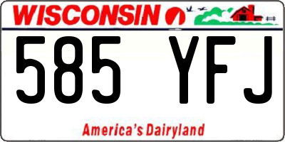WI license plate 585YFJ