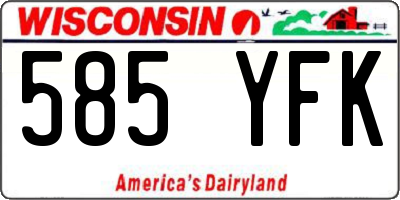 WI license plate 585YFK