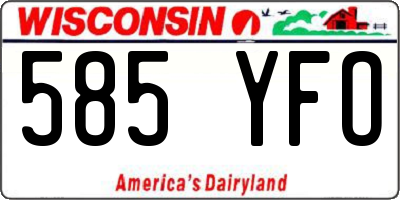 WI license plate 585YFO