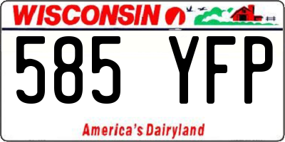 WI license plate 585YFP