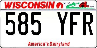 WI license plate 585YFR