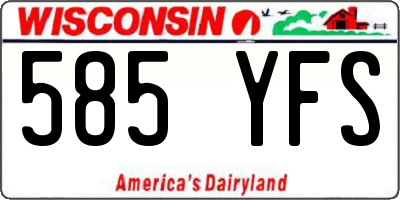WI license plate 585YFS