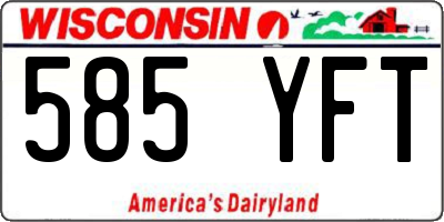 WI license plate 585YFT