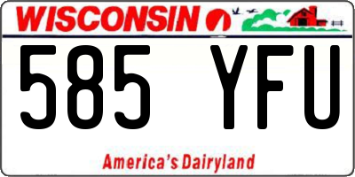 WI license plate 585YFU