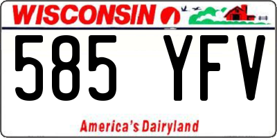WI license plate 585YFV
