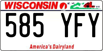 WI license plate 585YFY