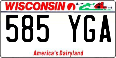 WI license plate 585YGA