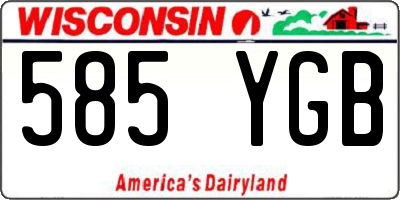 WI license plate 585YGB