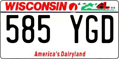 WI license plate 585YGD