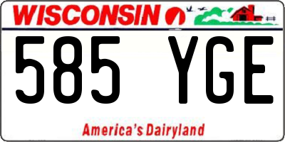 WI license plate 585YGE