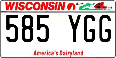 WI license plate 585YGG
