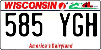 WI license plate 585YGH