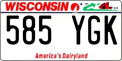 WI license plate 585YGK