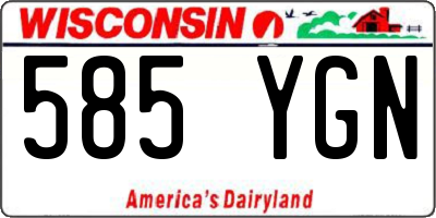 WI license plate 585YGN