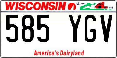 WI license plate 585YGV
