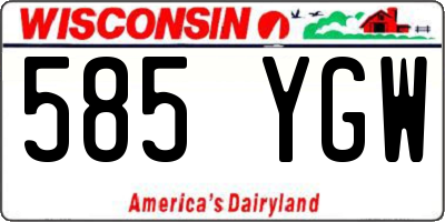WI license plate 585YGW