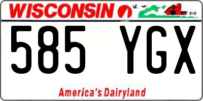 WI license plate 585YGX