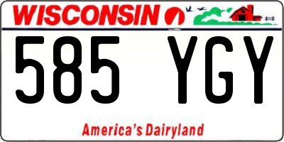 WI license plate 585YGY