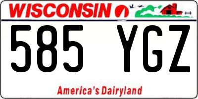 WI license plate 585YGZ