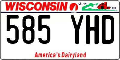 WI license plate 585YHD