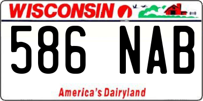 WI license plate 586NAB