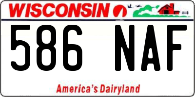 WI license plate 586NAF