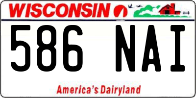 WI license plate 586NAI