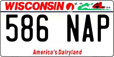 WI license plate 586NAP