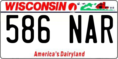 WI license plate 586NAR