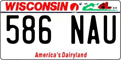 WI license plate 586NAU
