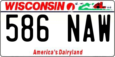 WI license plate 586NAW