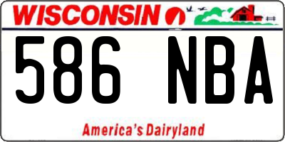 WI license plate 586NBA