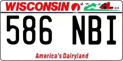 WI license plate 586NBI